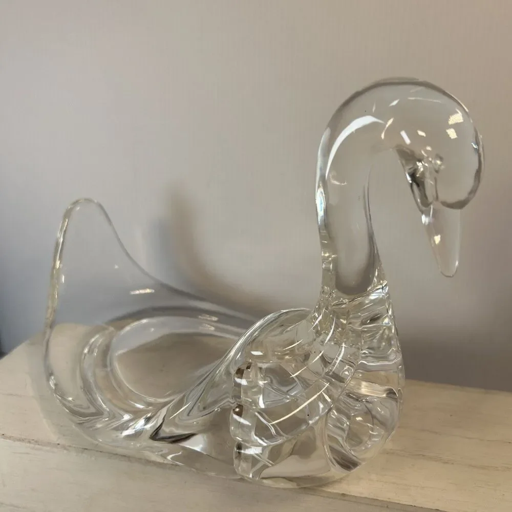 Vintage Lucite Acrylic Swan Towel Holder Clear Mid-century Modern Bath Kitchen